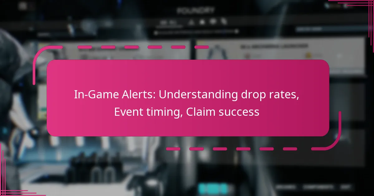 In-Game Alerts: Understanding drop rates, Event timing, Claim success