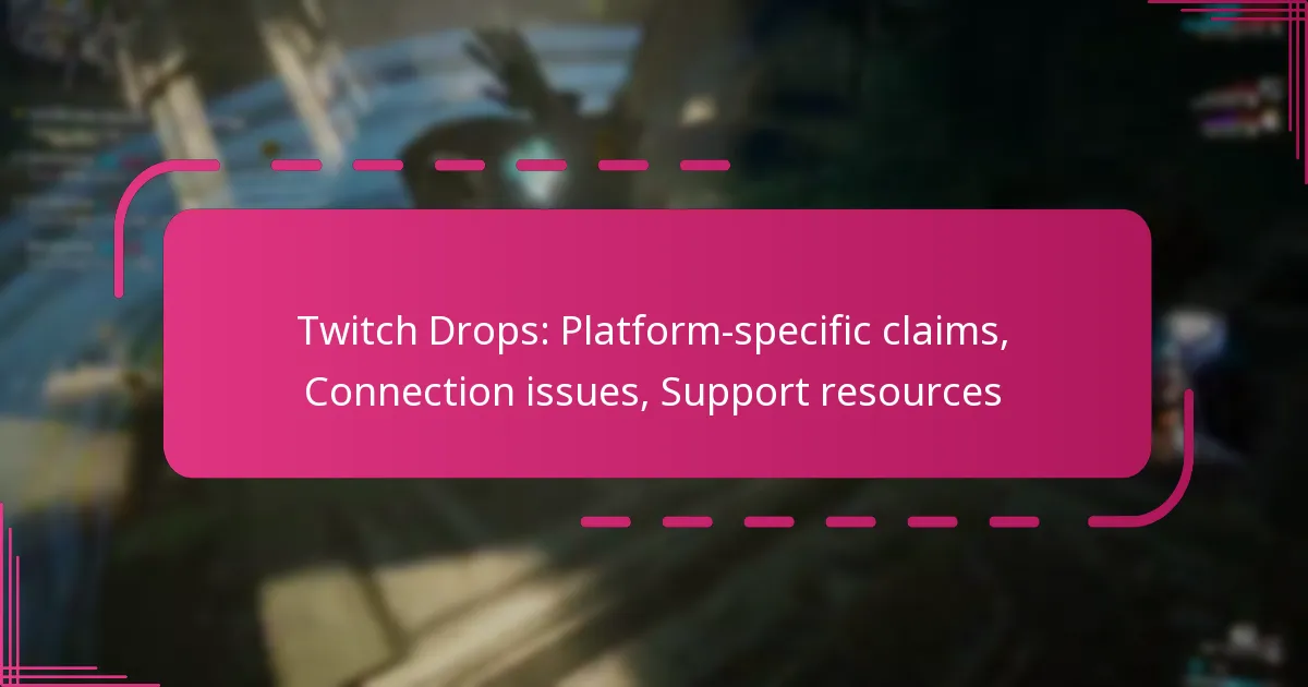 Twitch Drops: Platform-specific claims, Connection issues, Support resources