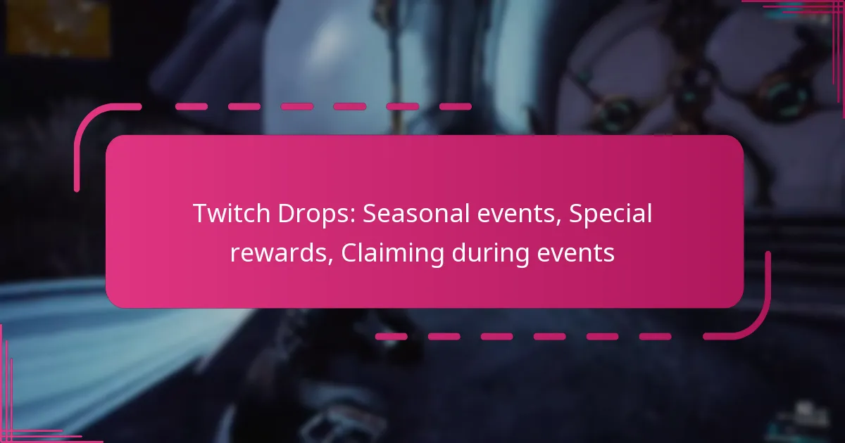 Twitch Drops: Seasonal events, Special rewards, Claiming during events