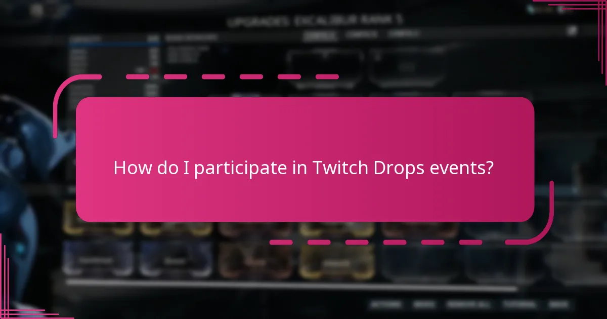 How do I participate in Twitch Drops events?