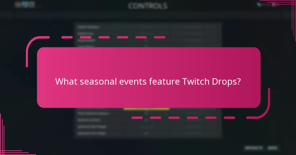 What seasonal events feature Twitch Drops?