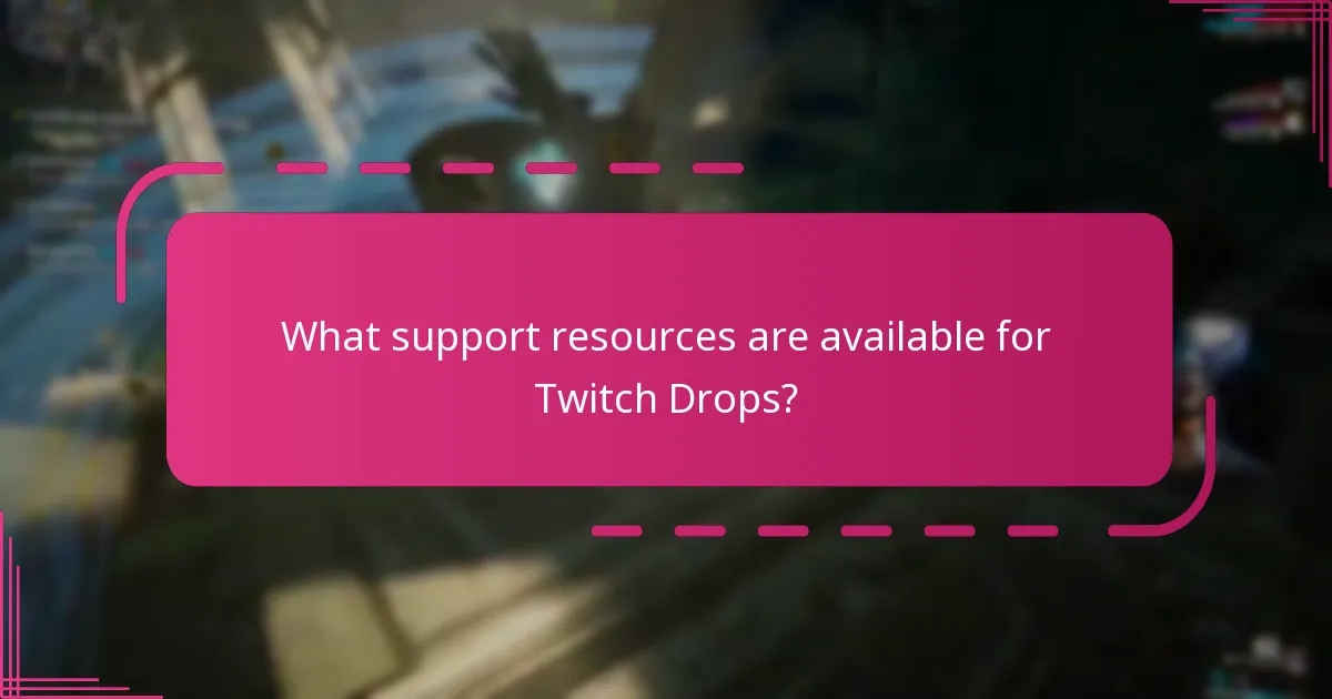 What support resources are available for Twitch Drops?