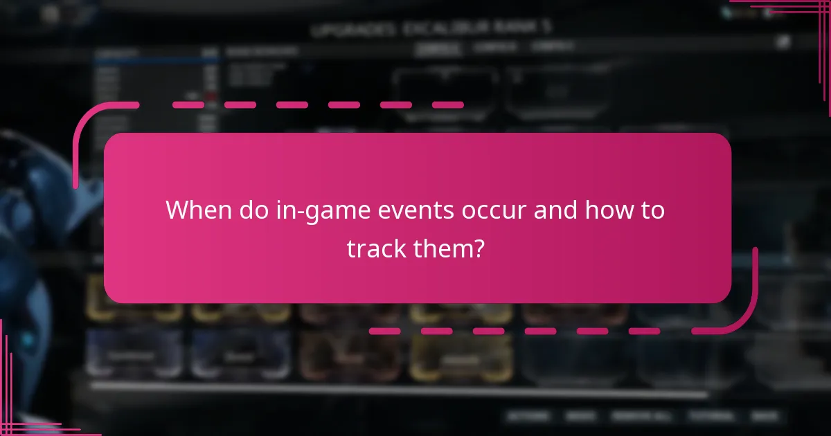 When do in-game events occur and how to track them?