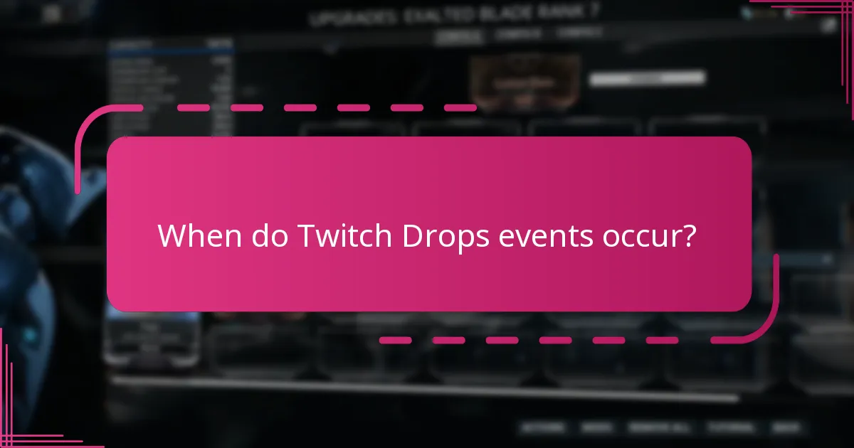 When do Twitch Drops events occur?