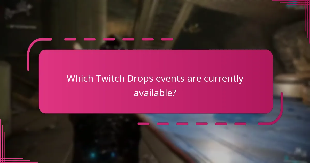 Which Twitch Drops events are currently available?
